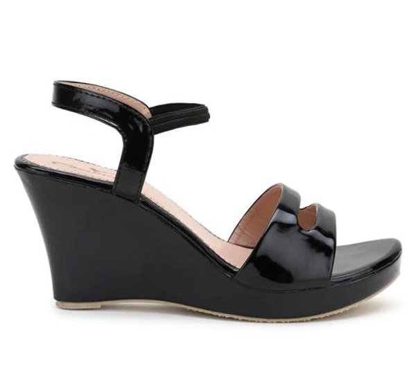 CHINRAAG Sandal for Womens Heel Sandal Comfortable High Heel Sandal (CR-128) - Black, IND-5