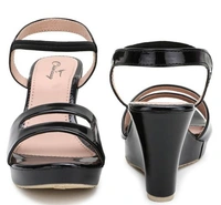 CHINRAAG Sandal for Womens Heel Sandal Comfortable High Heel Sandal (CR-128) - Black, IND-3