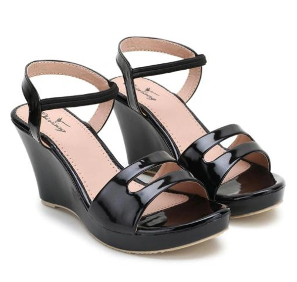 CHINRAAG Sandal for Womens Heel Sandal Comfortable High Heel Sandal (CR-128) - Black, IND-2