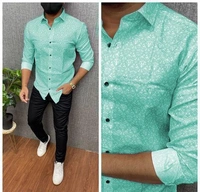 Fashionable Digital Printed Shirt For Mens  - Mountain Meadow, M