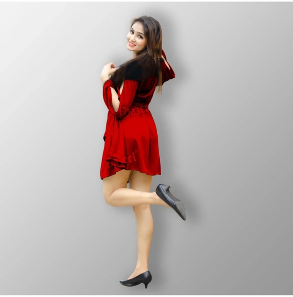 Mini Wrap Dress - Red, M