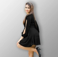Mini Wrap Dress - Black, S