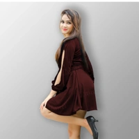 Mini Wrap Dress - Nutmeg Wood Finish, S