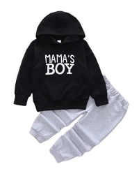 Kids hoodie clothing set  - Black, 1-2 Years