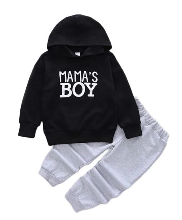 Kids hoodie clothing set  - Black, 4-5 Years