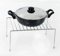 2pcs Stainless Steel Kitchen Dish Rack Expandable Storage Shelves for Kitchen Cabinets Multipurpose Organizer Extend Up to 580 mm with Anti-Rust Nano Coating (Pack of 2) - Free Size