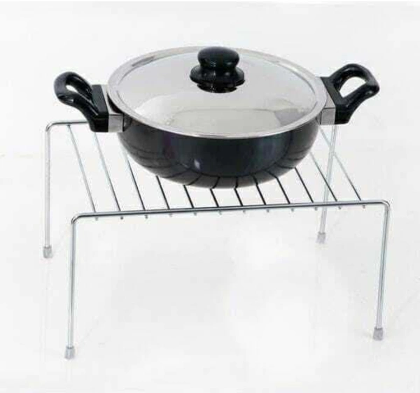 2pcs Stainless Steel Kitchen Dish Rack Expandable Storage Shelves for Kitchen Cabinets Multipurpose Organizer Extend Up to 580 mm with Anti-Rust Nano Coating (Pack of 2) - Free Size