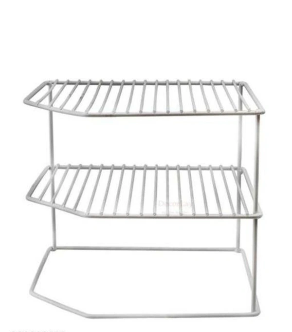 Nexo Stainless Steel Chakla Belan Corner Kitchen Rack/Utensil Holder/Corner Shelf (30x30x30 cm, Silver) - Free Size