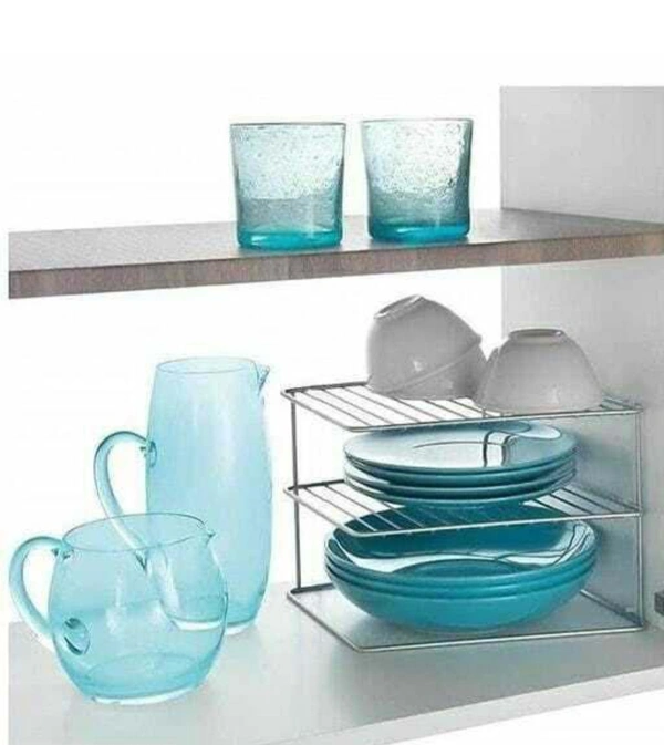 Nexo Stainless Steel Chakla Belan Corner Kitchen Rack/Utensil Holder/Corner Shelf (30x30x30 cm, Silver) - Free Size