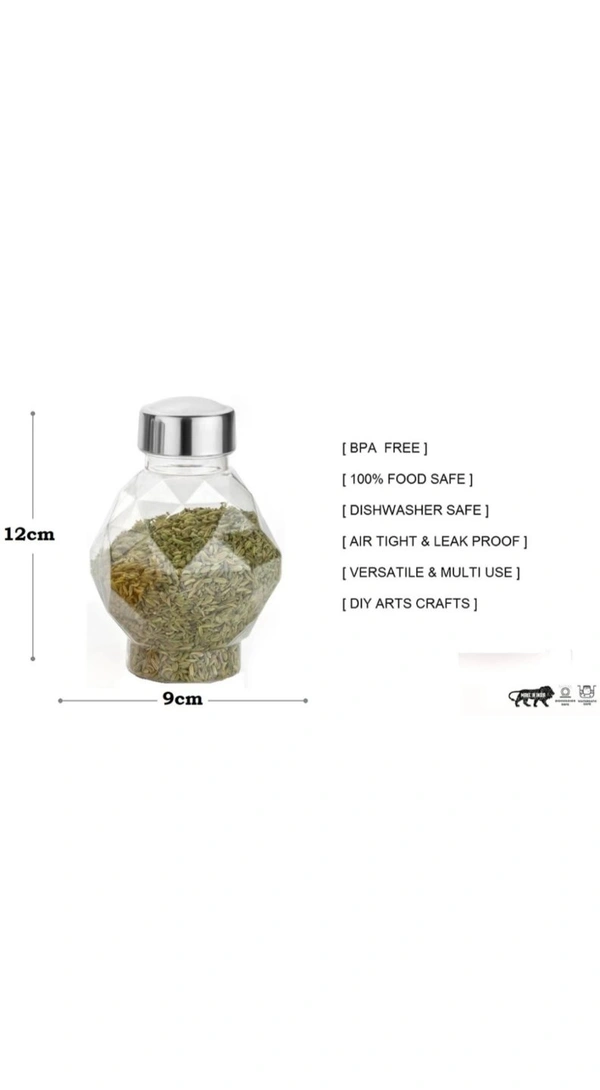 360Ã?Â° Revolving New Diamond Spice Rack Masala Rack Spice Box Masala Box Masala Container (1 Stand,16 Plastic Bottles With Steel Cap) - 350 ml Plastic Utility Container  (Clear) - Free Size