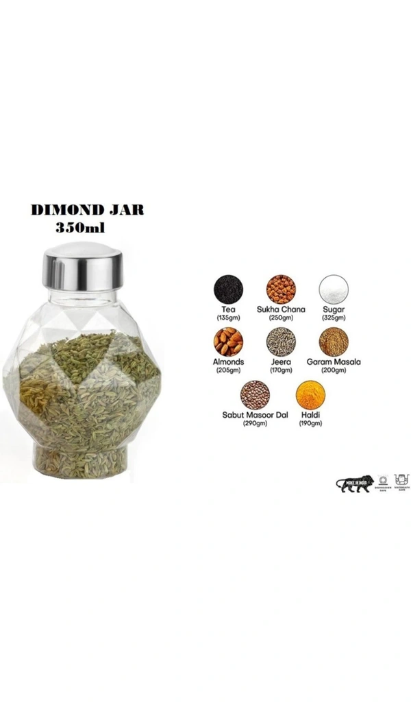 360Ã?Â° Revolving New Diamond Spice Rack Masala Rack Spice Box Masala Box Masala Container (1 Stand,16 Plastic Bottles With Steel Cap) - 350 ml Plastic Utility Container  (Clear) - Free Size