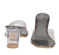 Stylish & beautiful transparent heel for Girls - Gry Golden, IND-4