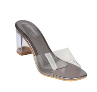 Stylish & beautiful transparent heel for Girls - Gry Golden, IND-4