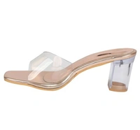 Stylish & beautiful transparent heel for Girls - Golden, IND-5