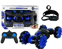 Kid's Speed Pioneer RC Car Stunt Remote Control Twisting Drift 2.4GHz Gesture Sensor Watch Control Off Road Vehicle Toy Cars Flips with Lights Music (Big ) - Free Size