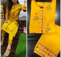 Abhisarika Superior Women Kurta Sets - Yellow White, S