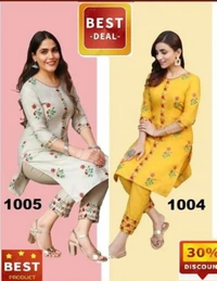 Abhisarika Superior Women Kurta Sets - Yellow White, M