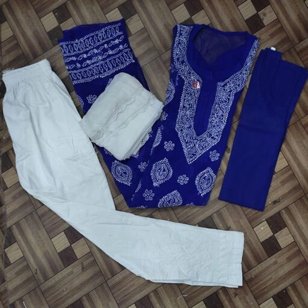Georgette  Kurta Sets With Dupatta - XXL, Blue