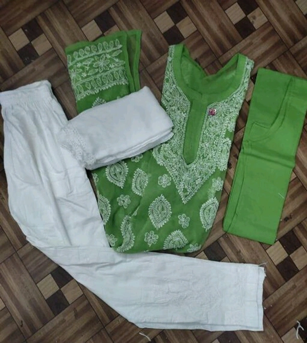 Georgette  Kurta Sets With Dupatta - XXL, Perrot Green