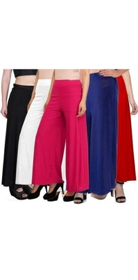 ASA-STYLISH ASA-Stylish Casual Wear Malai Lycra Pant Palazzo Combo Pack of 5 - Free Size - Multiple Colours, Free Size