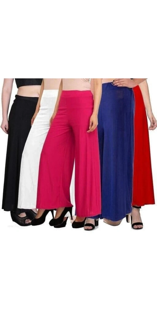 ASA-STYLISH ASA-Stylish Casual Wear Malai Lycra Pant Palazzo Combo Pack of 5 - Free Size - Multiple Colours, 30