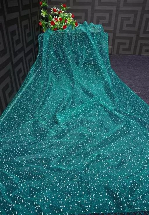 Net Adrika Pretty Sarees - peacock Green, Free Size