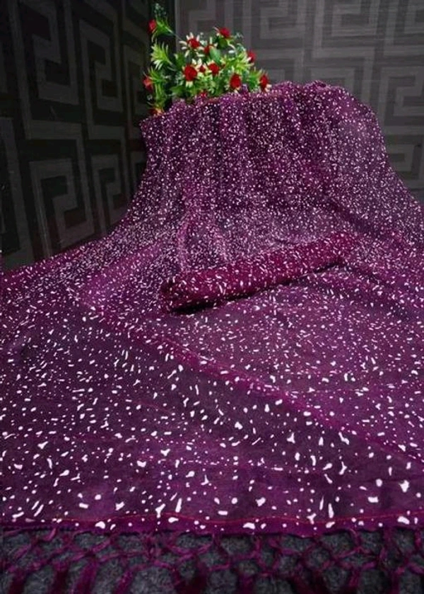 Net Adrika Pretty Sarees - Dark Purple, Free Size