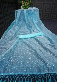 Net Adrika Pretty Sarees - Sky Blue, Free Size