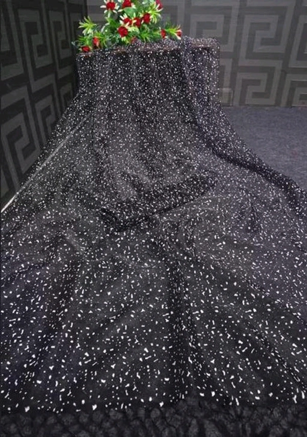 Net Adrika Pretty Sarees - Black, Free Size