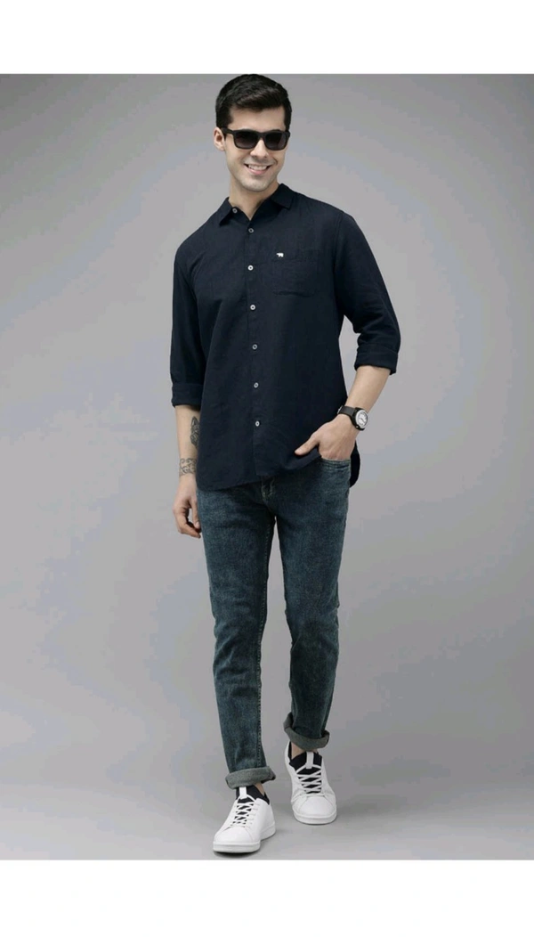 THE BEAR HOUSE  The Bear House Navy Slim Fit Shirt - Jaguar, L