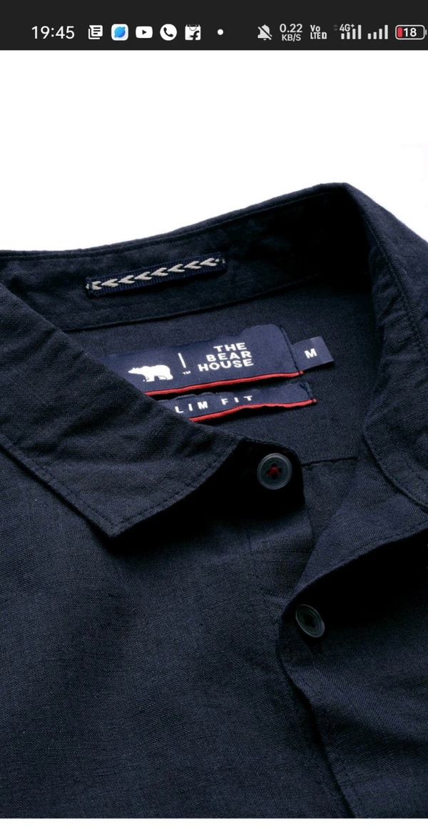 THE BEAR HOUSE  The Bear House Navy Slim Fit Shirt - Jaguar, L