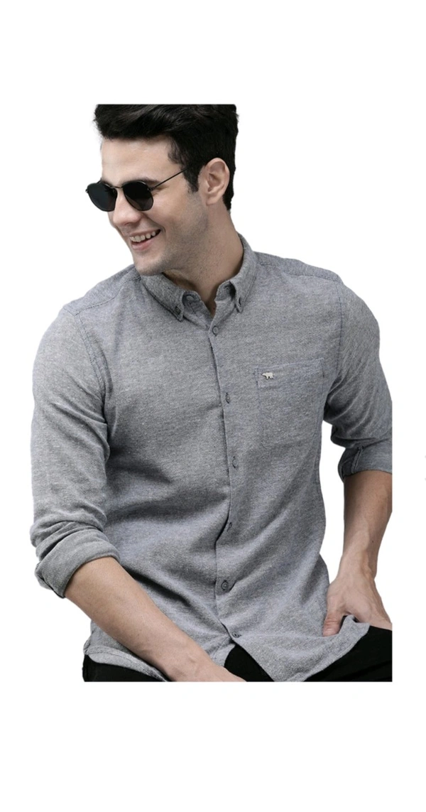 THE BEAR HOUSE  The Bear House Light Grey Full Sleeve Shirt  - Gray, M