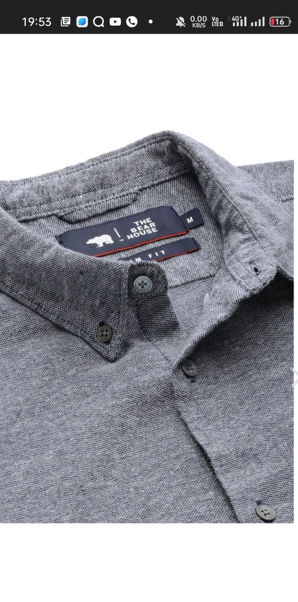 THE BEAR HOUSE  The Bear House Light Grey Full Sleeve Shirt  - Gray, L