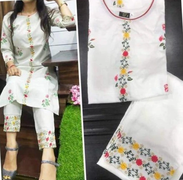 Superior Women's Kurta Set - blue and white, XL