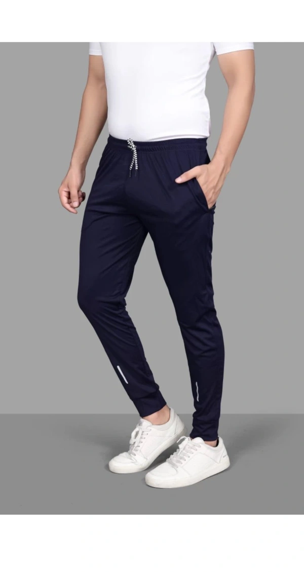 Pack Of 2 Solid Men Navy Blue,Grey Track Pants (Lower) - 34