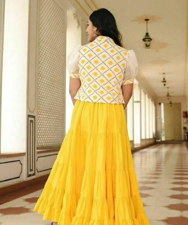 MH YELLOW LONGG GAUN WITH JACKET - XL