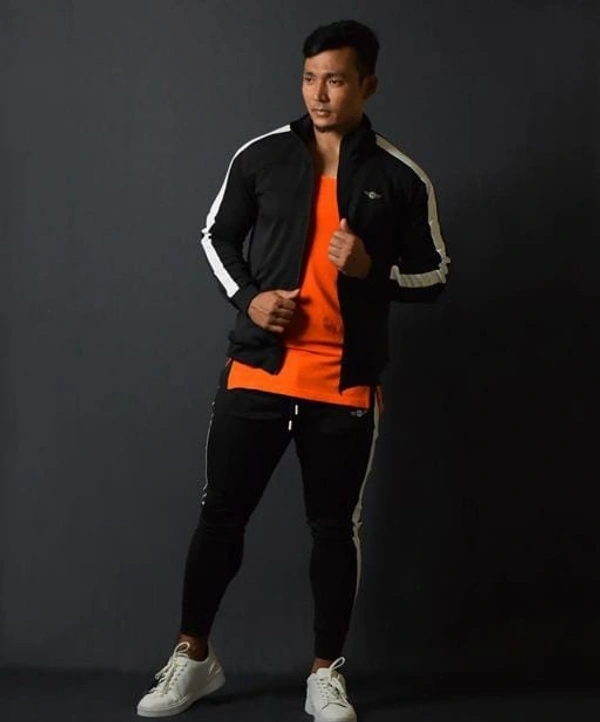 Black Track Suit For Men - XXL