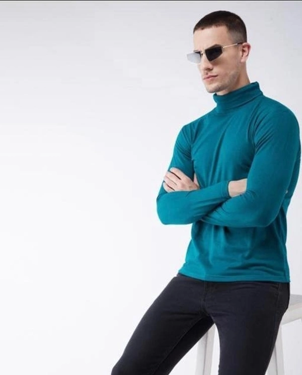 High neck and turtle neck  Sweater for men and - Blue Lagoon, M