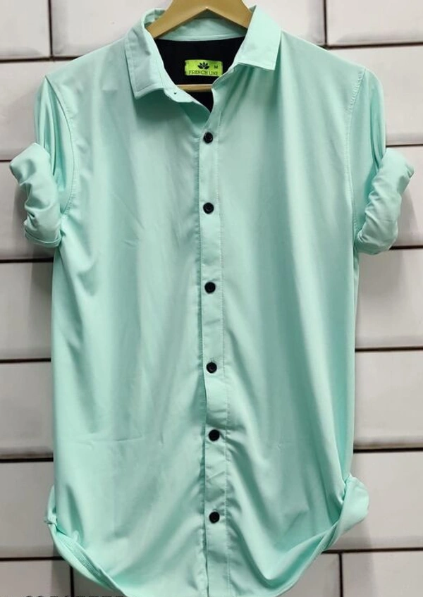 Men's Shirt Full Sleeve Poly Lycra  - Neptune, M