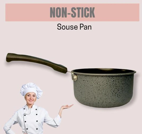 Premium Quality Hard Anodised Non Stick Sauce Pan 16cm,1.5 Litre - Black, 1.5 Litre