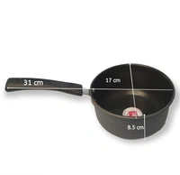 Premium Quality Hard Anodised Non Stick Sauce Pan 16cm,1.5 Litre - Black, 1.5 Litre