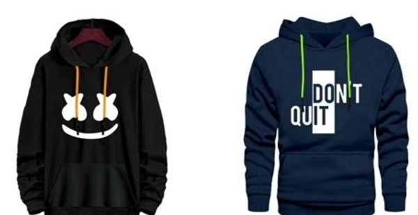 MEN FULL SLEEVES COTTON PRINTED SWEATSHIRT COMBO (PACK OF 2) - L