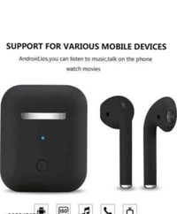 i12 TWS i 12 Bluetooth earphone in Black Colour BT Headset (airpod) - Black, Free Size
