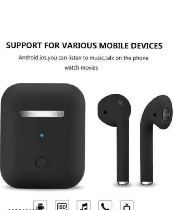 i12 TWS i 12 Bluetooth earphone in Black Colour BT Headset (airpod) - Black, Free Size