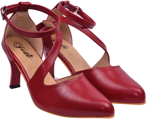 Jade Women Maroon Heels - Maroon, IND-6