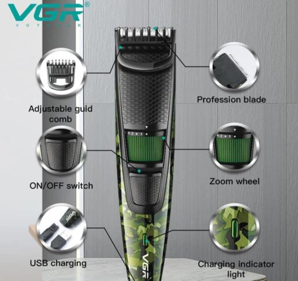 VGR Trimmers| VGR V-053 Professional Beard/Hair Trimmer for Men (Army Prints)  - Free Size