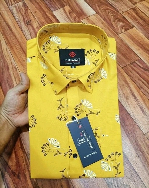 Rayon Shirt  - Yellow, XL
