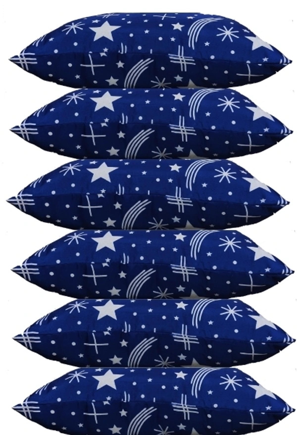 Printed Polyester Fibre Floral Sleeping Pillow Pack of 6 - Free Size