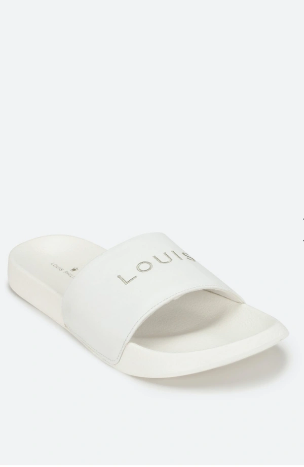 LOUIS PHILIPPE brand Print Slip-on-flip-flops - White, 7