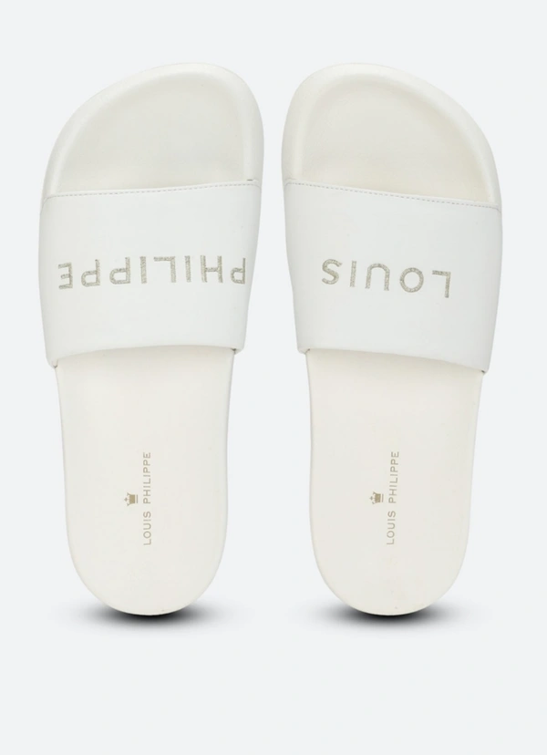 LOUIS PHILIPPE brand Print Slip-on-flip-flops - White, 7